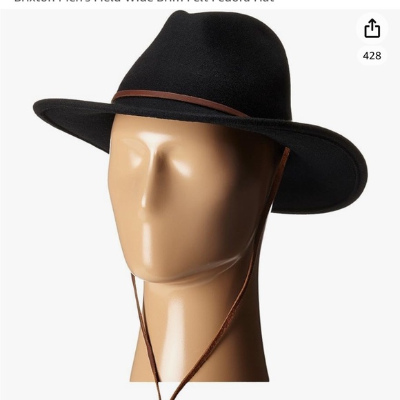 Brixton Men's Field Wide Brim Felt Fedora Hat size M - Picture 5 of 12